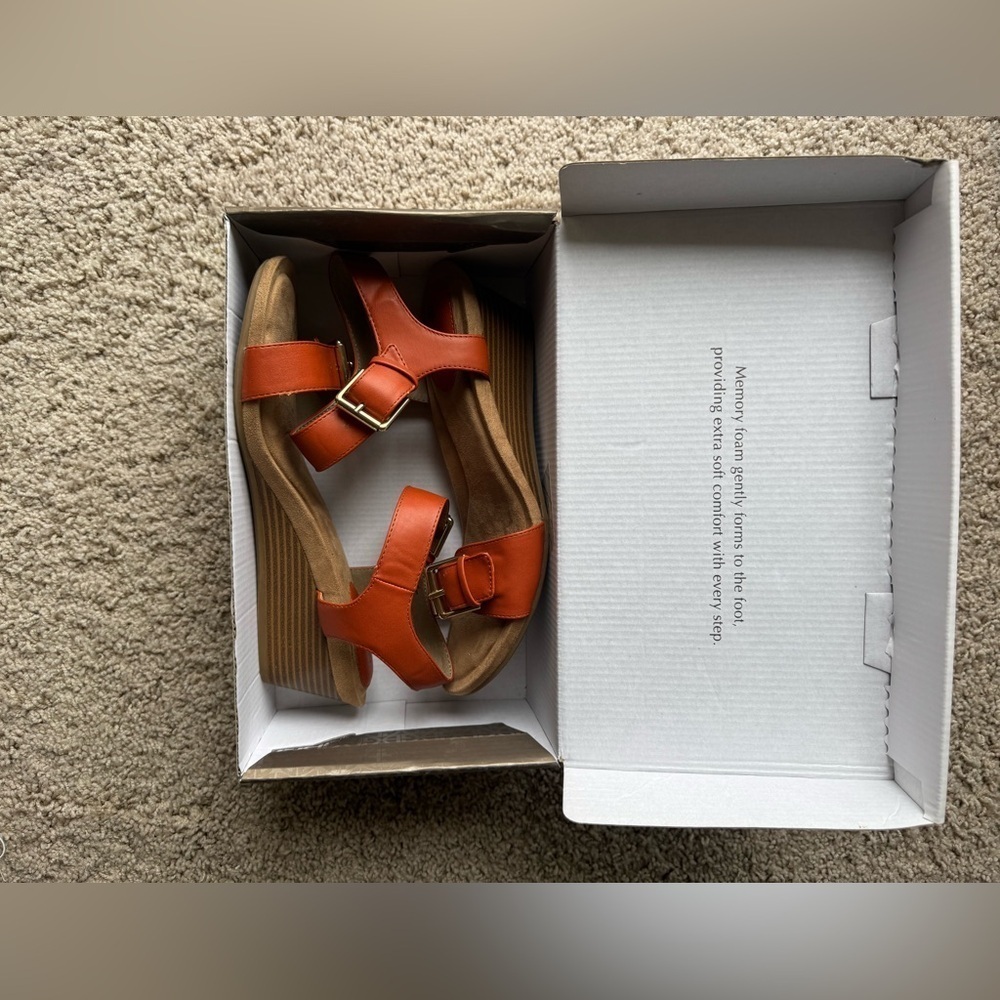 Giani Bernini Terracotta Platform Sandals Memory Foam